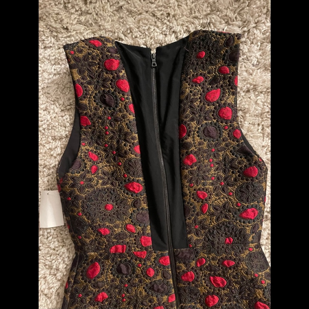 Alice + Olivia pacey V-neck A-line mini dress sz 2 - Picture 5 of 6